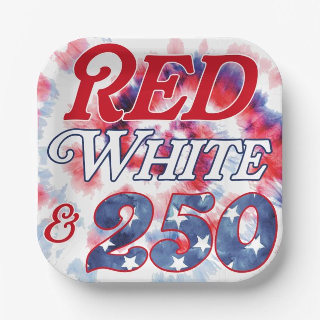 Red White & 250 Paper Plates (Front)