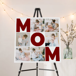 Red & White 6 Photo Collage Mom Foam Board