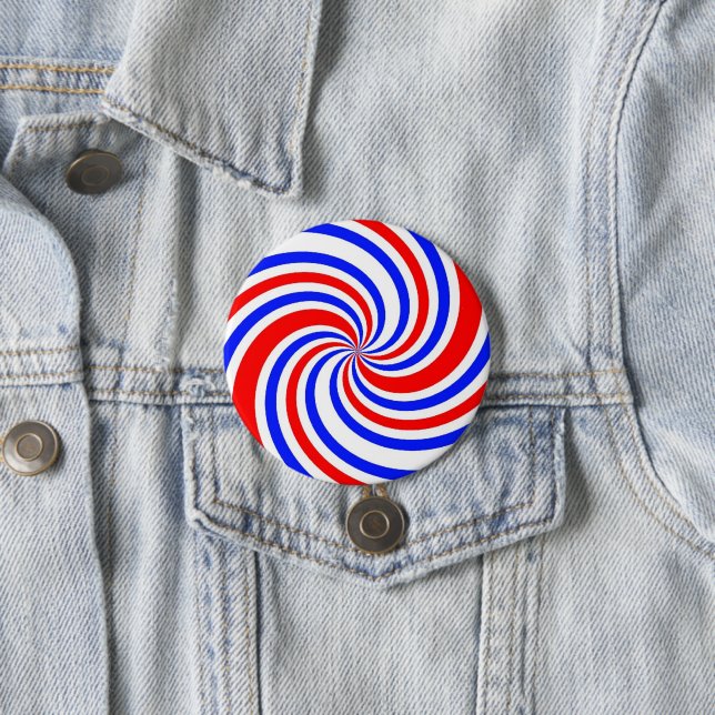 Red, White abd Blue Swirls Button (In Situ)
