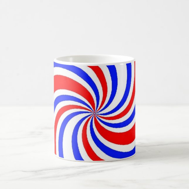Red, White abd Blue Swirls Coffee Mug (Center)