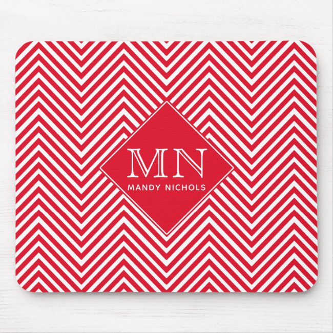 Red & White Abstract Chevron Pattern