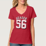 Red &amp; White Adults | Sports Jersey Design T-shirt at Zazzle