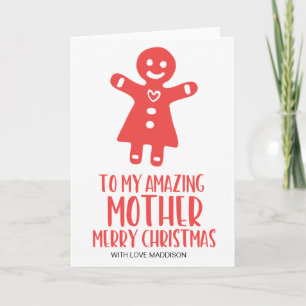 Red & White Amazing Mother Christmas Greeting Card