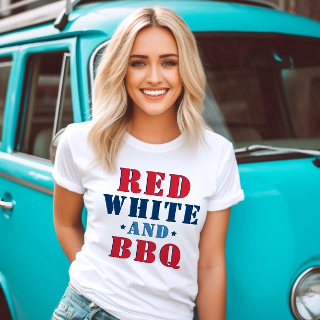 Red White and BBQ 4th of July Quote Tri-Blend Shirt (Creator Uploaded)