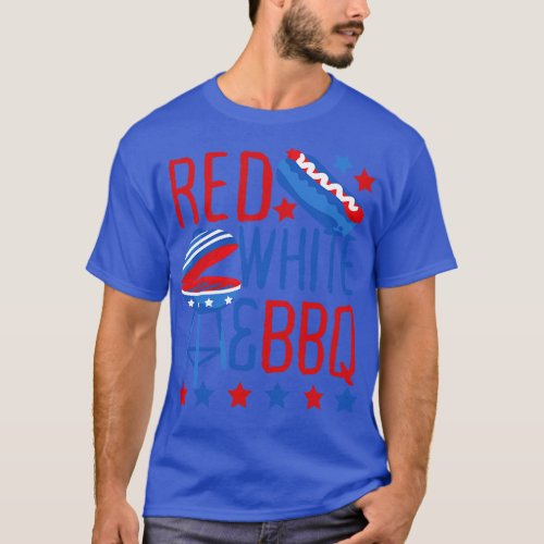 Red White and BBQ Funny 4th of July Pun T_Shirt