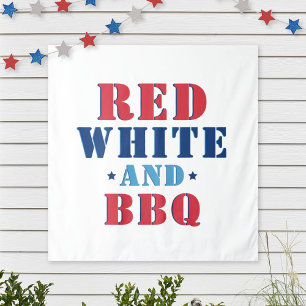 Red White and BBQ Funny Patriotic Tapestry