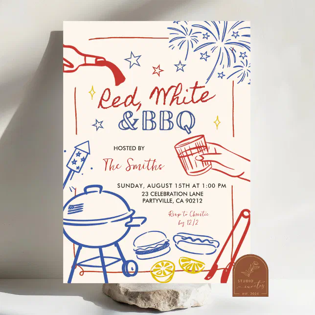Red, White and BBQ Memorial Day Invitation | Zazzle