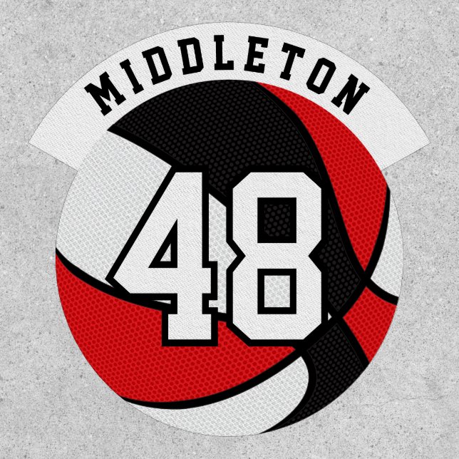 Red, White and Black Basketball 🏀 Patch (Front)