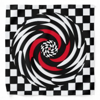 Red, White and Black Checker Vortex Bandana