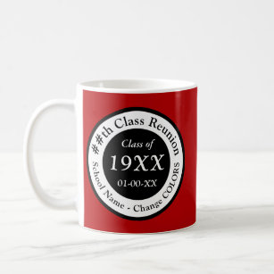 Red, White and Black Class Reunion Gift Ideas Coffee Mug