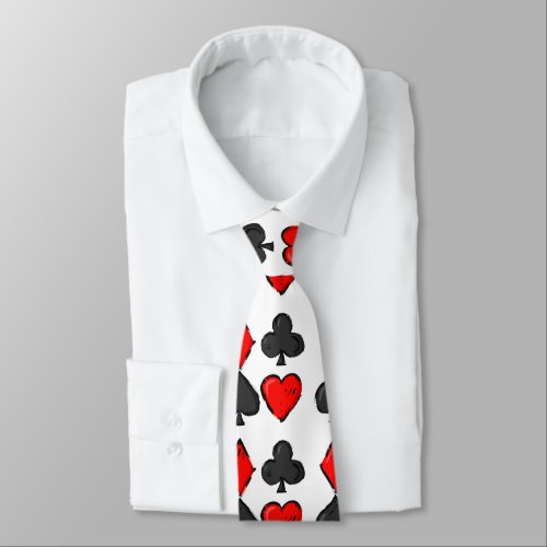 Red White and Black Cribbage Pattern Tie
