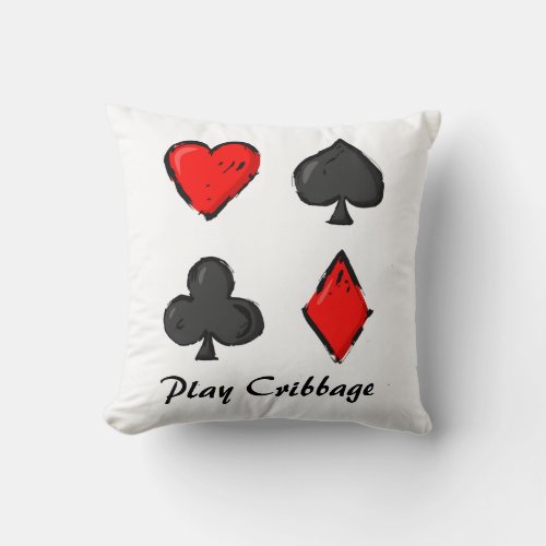 Red White and Black Cribbage Pillow