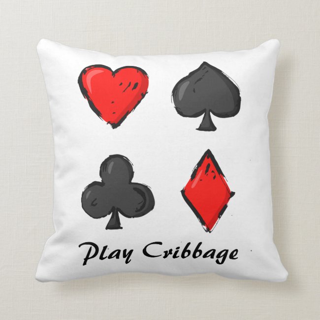 Red White and Black Cribbage Pillow