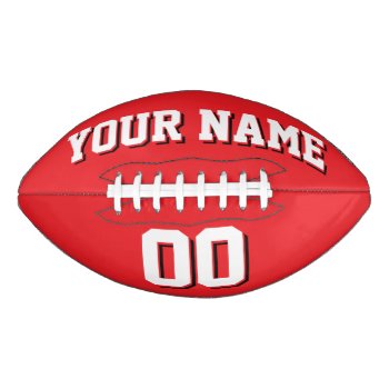 Red White And Black Custom Football by Custom_Footballs at Zazzle