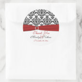 Red, White, and Black Damask 3" Round Sticker (Bag)
