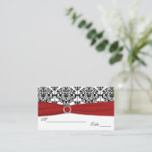 Red, White and Black Damask Placecards (Standing Front)