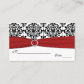 Red, White and Black Damask Placecards (Back)