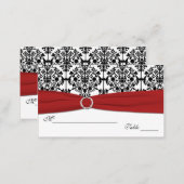 Red, White and Black Damask Placecards (Front/Back)