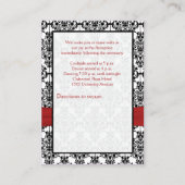 Red, White and Black Damask Reception Card (Back)