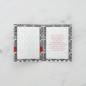 Red, White and Black Damask Thank You Card (Inside)