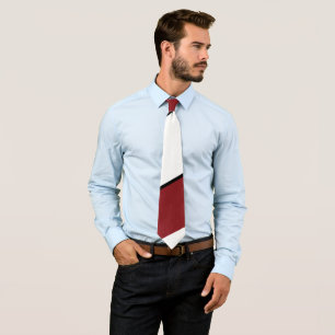 Red White and Black Fat Diagonal Stripe Neck Tie