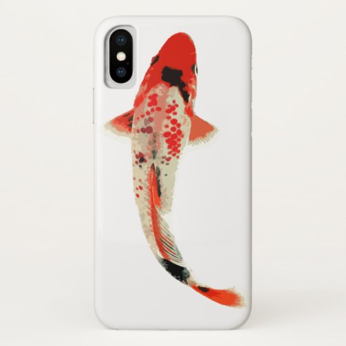 Red White and Black Koi Fish iPhone XS Case
