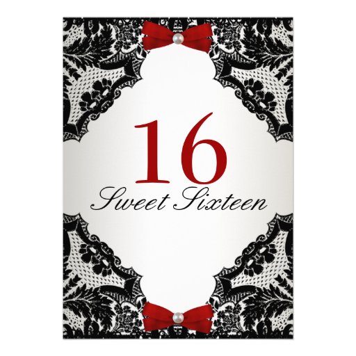 Red And Black Sweet 16 Invitations 10