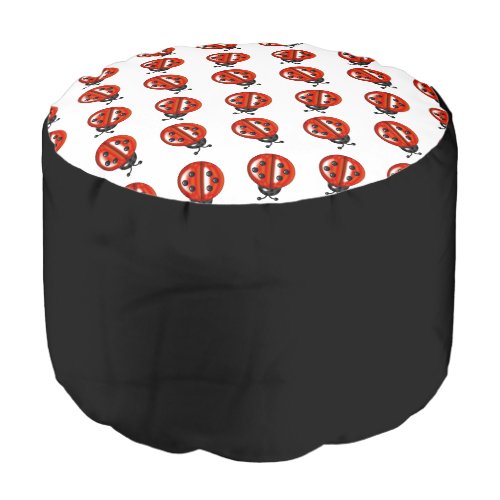 Red White And Black Ladybugs Ottoman