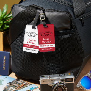 Red, White, and Black Luggage Performer Bag Tag