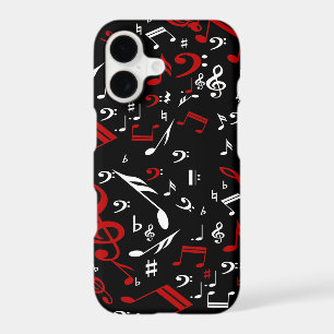 Red White and Black Musical Notes iPhone 17 Case