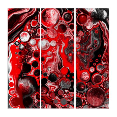 Red White and Black Pour Painting Fluid Art 