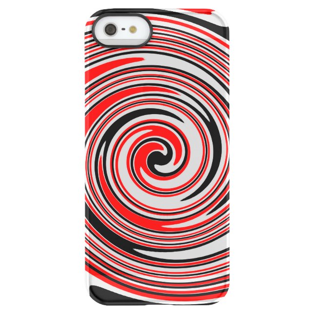 Red white and black psychedelic design uncommon iPhone case (Back)