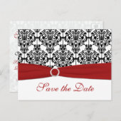 Red, White, and Black Save the Date Postcard (Front/Back)