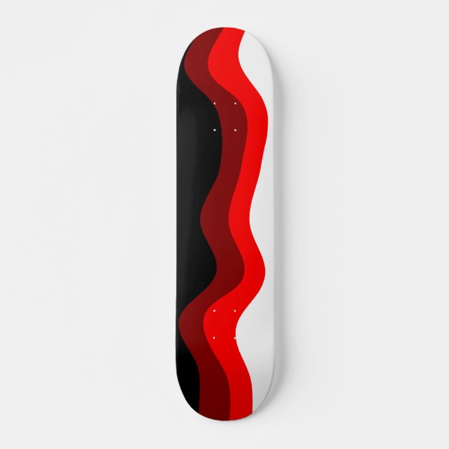 Red, White and Black Skateboard Deck (Front)