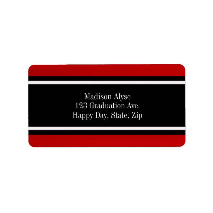 Red, White and Black Striped Address Labels