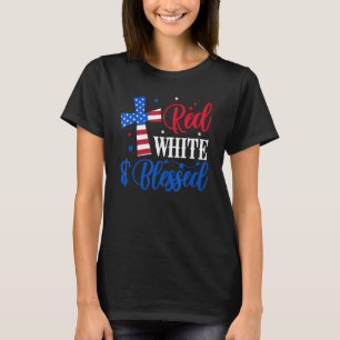 Red White And Blessed 4th Of July American Flag C T-Shirt