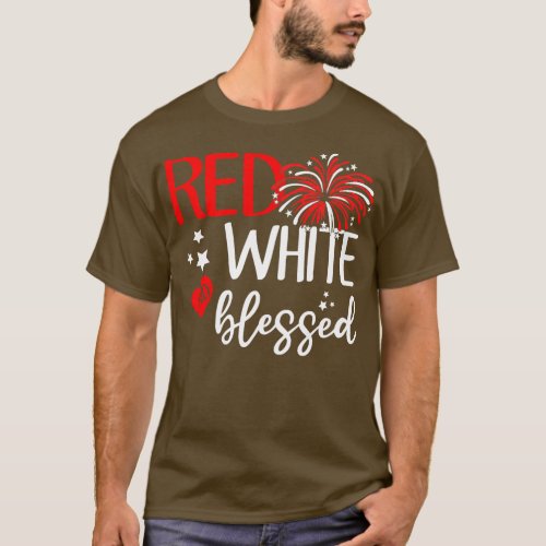 Red White And Blessed 4th Of July Jesus Patriotic T_Shirt