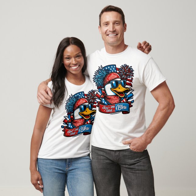 Red White and Blew Duck  T-Shirt (Unisex)