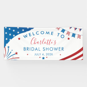 Red White and Blue 4th July Welcome Bridal Shower Banner