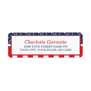 Red, White and Blue 4th of July Address Label