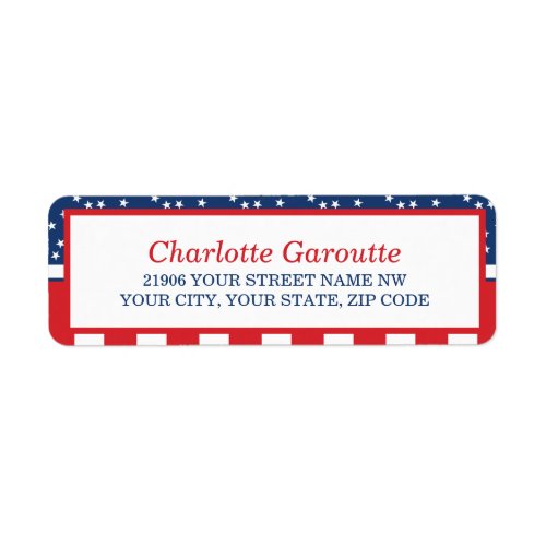 Red White and Blue 4th of July Address Label