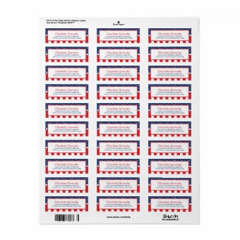 Red, White and Blue 4th of July Address Label | Zazzle