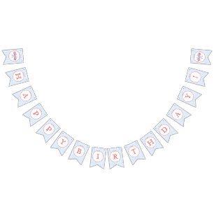 Red White And Blue 4th of July Birthday Bunting Flags