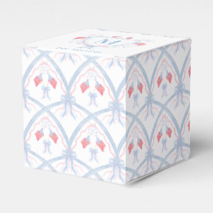 Red, White and Blue 4th of July Flag Pattern Favor Boxes