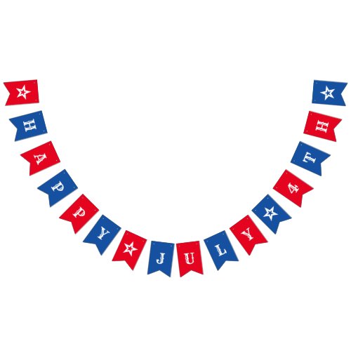 Red White and Blue 4th of July Party Bunting Flags