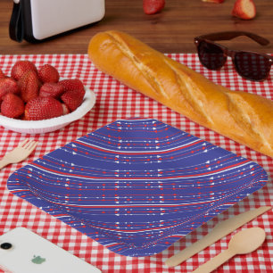 Red White and Blue 4th of July Party Paper Plates