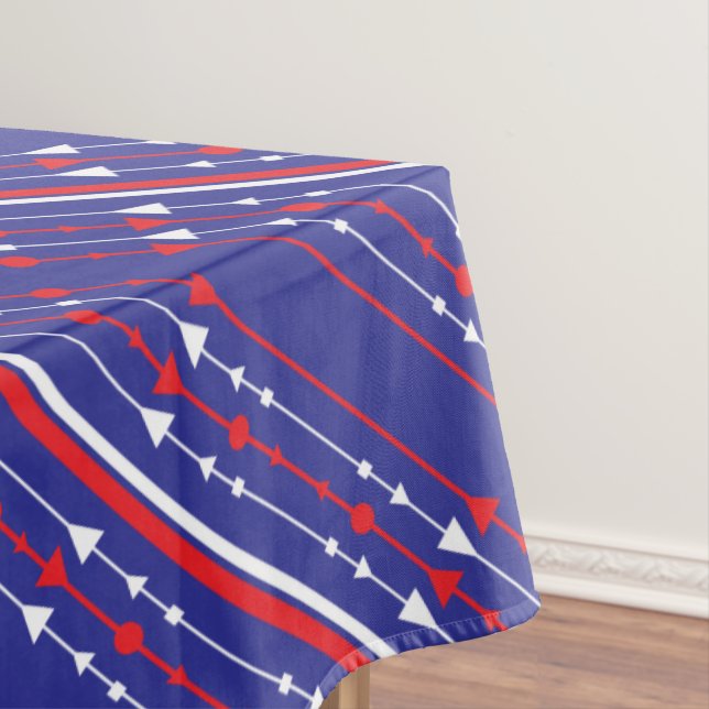 Red White and Blue 4th of July Party Tablecloth (In Situ)