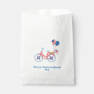 Red White and Blue 4th of July Whimsical Bicycle Favor Bag