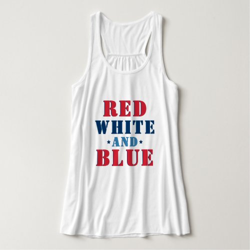 Red White and Blue 4th of July Womens Tank Top