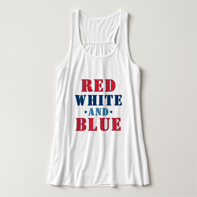 Red White and Blue 4th of July Womens Tank Top (Design Front)